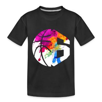 NR. 6 BASKETBALL NUMMER 6 BASKETBALL 6. GEBURTSTAG - Kinder Premium Bio T-Shirt - Schwarz - Vorne