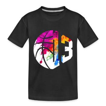 NR. 13 NUMMER 13 BASKETBALL 13. GEBURTSTAG - Kinder Premium Bio T-Shirt - Schwarz - Vorne
