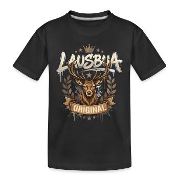 Chemise traditionnelle pour enfants Chemise traditionnelle pour hommes Lausbua - T-shirt bio Premium Enfant - noir - Devant