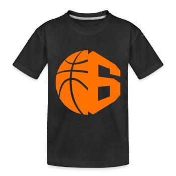 NR. 6 BASKETBALL NUMMER 6 BASKETBALL 6. GEBURTSTAG - Kinder Premium Bio T-Shirt - Schwarz - Vorne