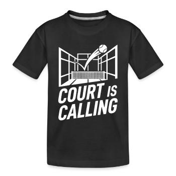 Court is Calling Padel Tennis Lifestyle Sport - Kids' Premium Organic T-Shirt - black - Front