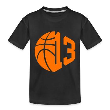 NUMMER 13 BASKETBALL 13. GEBURTSTAG - Kinder Premium Bio T-Shirt - Schwarz - Vorne