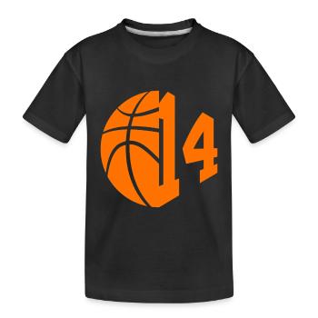 NUMMER 14 BASKETBALL 14. GEBURTSTAG - Kinder Premium Bio T-Shirt - Schwarz - Vorne