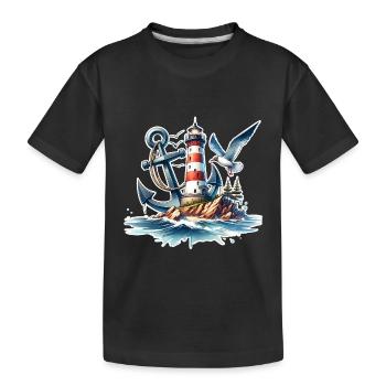 Phare présentateur - T-shirt bio Premium Enfant - noir - Devant