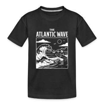 T-shirt surf de vagues atlantiques Ocean Beach - T-shirt bio Premium Enfant - noir - Devant