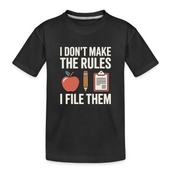 Schulsekretariat Schule Büro Organisation Team - Kinder Premium Bio T-Shirt - Schwarz - Vorne