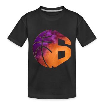 NUMMER 6 BASKETBALL 6. GEBURTSTAG - Kinder Premium Bio T-Shirt - Schwarz - Vorne