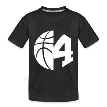 NON. 4 BASKETBALL NUMÉRO 4 BASKETBALL 4E ANNIVERSAIRE - T-shirt bio Premium Enfant - noir - Devant