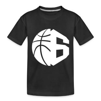 NR. 6 BASKETBALL NUMMER 6 BASKETBALL 6. GEBURTSTAG - Kinder Premium Bio T-Shirt - Schwarz - Vorne