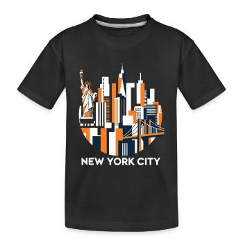 Statue de la ligne d’horizon de New York City Liberty - T-shirt bio Premium Enfant - noir - Devant