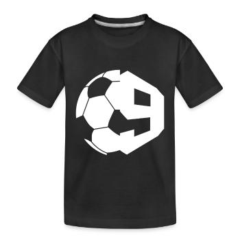 NON. 9E JOUEUR DE FOOTBALL NUMÉRO 9 FOOTBALL 9E ANNIVERSAIRE - T-shirt bio Premium Enfant - noir - Devant