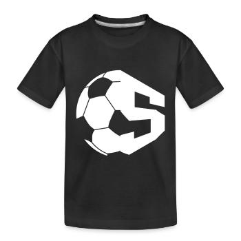 NO. 5 FOOTBALLER NUMBER 5 FOOTBALL 5TH BIRTHDAY - Kids' Premium Organic T-Shirt - black - Front
