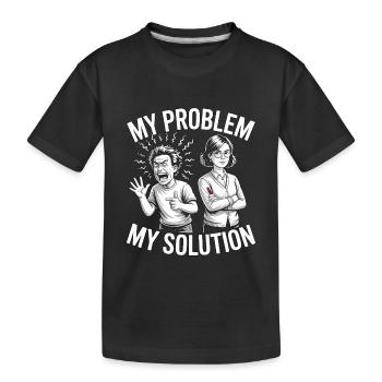 Prof de lycée Mon problème Ma maman Pictogramme - T-shirt bio Premium Enfant - noir - Devant