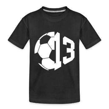 NR. 13 FUßBALLER NUMMER 13 FUßBALL 13. GEBURTSTAG - Kinder Premium Bio T-Shirt - Schwarz - Vorne