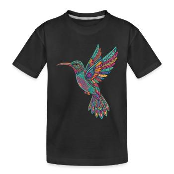 Folklore mexicain d’Alebrije Hummingbird - T-shirt bio Premium Enfant - noir - Devant