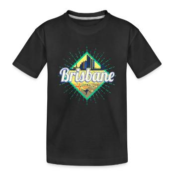 Brisbane Queensland Australien Skyline Souvenir - Kinder Premium Bio T-Shirt - Schwarz - Vorne
