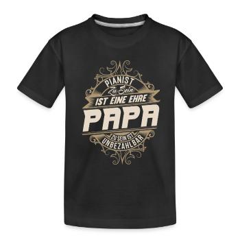 Pianist Papa - Kinder Premium Bio T-Shirt - Schwarz - Vorne
