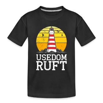 Island USEDOM CALLS Baltic Sea Usedom Holiday Funny - Kids' Premium Organic T-Shirt - black - Front