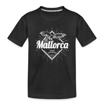 Île de Majorque, îles Baléares avec souvenir rétro de perroquet - T-shirt bio Premium Enfant - noir - Devant