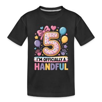 Une poignée de plaisir pour le cinquième anniversaire - T-shirt bio Premium Enfant - noir - Devant