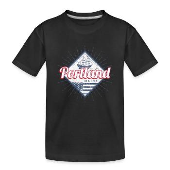 Portland, Maine, city in United States, United States - Kids' Premium Organic T-Shirt - black - Front