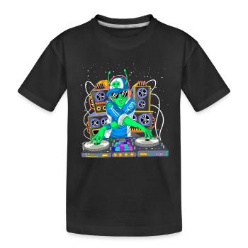 DJ Alien Space Music Produzent Tech Art - Kinder Premium Bio T-Shirt - Schwarz - Vorne