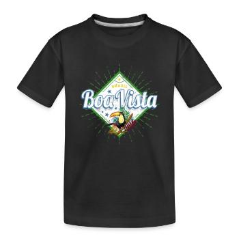Boa Vista Roraima in Brasilien mit Tukan Souvenir - Kinder Premium Bio T-Shirt - Schwarz - Vorne