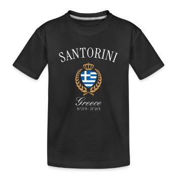Souvenir de voyage de la couronne de Santorin, Grèce - T-shirt bio Premium Enfant - noir - Devant