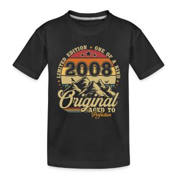 Original 2008 jahrgang geburtstagsgeschenk - Kinder Premium Bio T-Shirt - Schwarz - Vorne