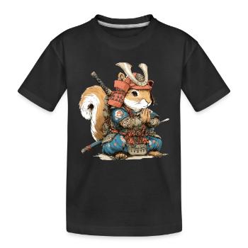 Armure Samouraï Écureuil - T-shirt bio Premium Enfant - noir - Devant