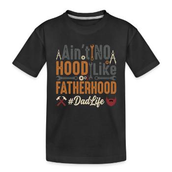 Il n’y a pas de quartier comme la paternité Vie de père - T-shirt bio Premium Enfant - noir - Devant