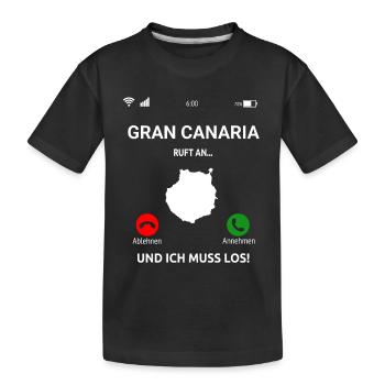 Gran Canaria Ruft An Urlaub Kanaren Reise - Kinder Premium Bio T-Shirt - Schwarz - Vorne