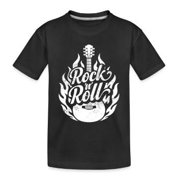 Rock and Roll - Kids' Premium Organic T-Shirt - black - Front