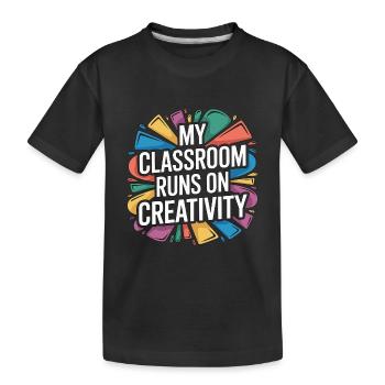 Designer Educator My Classroom Runs Design Teacher - Kids' Premium Organic T-Shirt - black - Front