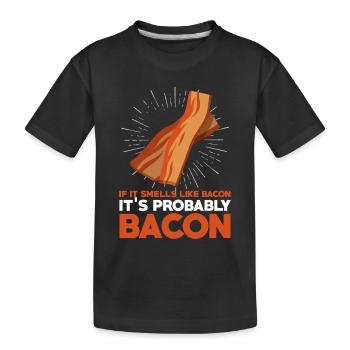 Wenn es nach Speck riecht – lustiges Fleischzitat - Kinder Premium Bio T-Shirt - Schwarz - Vorne