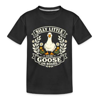 Silly Little Goose - Kids' Premium Organic T-Shirt - black - Front