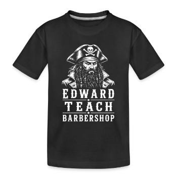 Edward Teach Barbershop Pirate Barber Vintage - Kids' Premium Organic T-Shirt - black - Front