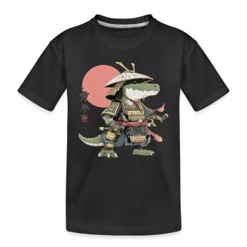 Alligator samouraï en armure - T-shirt bio Premium Enfant - noir - Devant