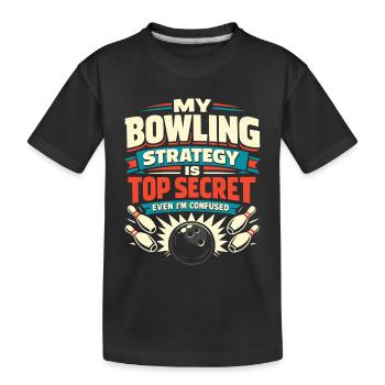 Bowling Strategie - Kinder Premium Bio T-Shirt - Schwarz - Vorne