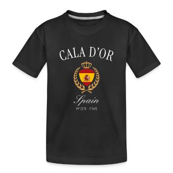 Cala d'Or Mallorca Spain Coat of Arms – Travel Souvenir - Kids' Premium Organic T-Shirt - black - Front