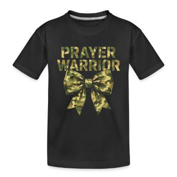 Guerrier de la prière en coquette camouflage chrétien - T-shirt bio Premium Enfant - noir - Devant