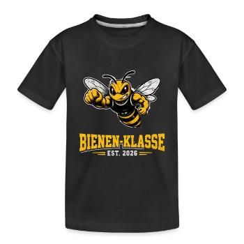 Bienenklasse 2026 Einschulung Grundschule - Kinder Premium Bio T-Shirt - Schwarz - Vorne