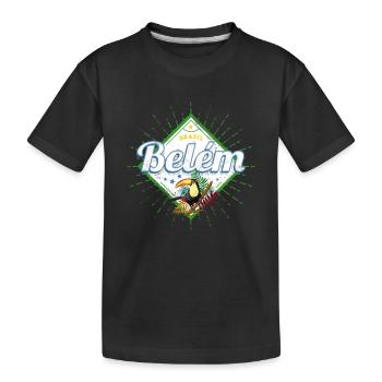 Belem in Para Brasilien mit Retro Tukan Souvenir - Kinder Premium Bio T-Shirt - Schwarz - Vorne