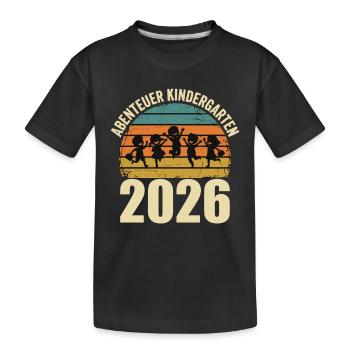 Kindergarten 2026 Kita Start - Kinder Premium Bio T-Shirt - Schwarz - Vorne