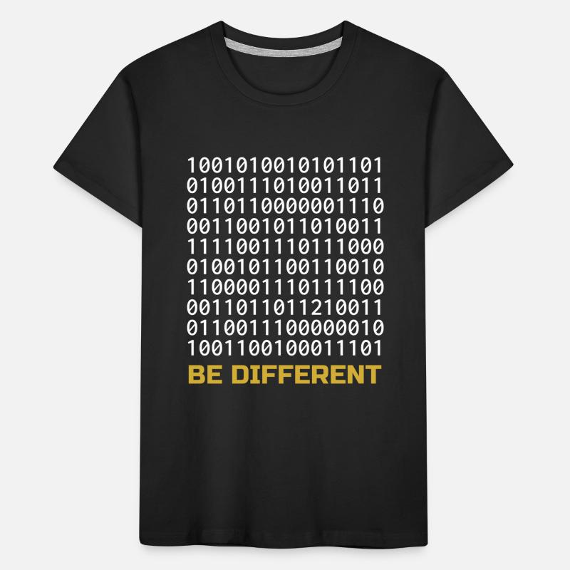 Be Different: Binary Pattern with Message Kids' Premium Organic T-Shirt