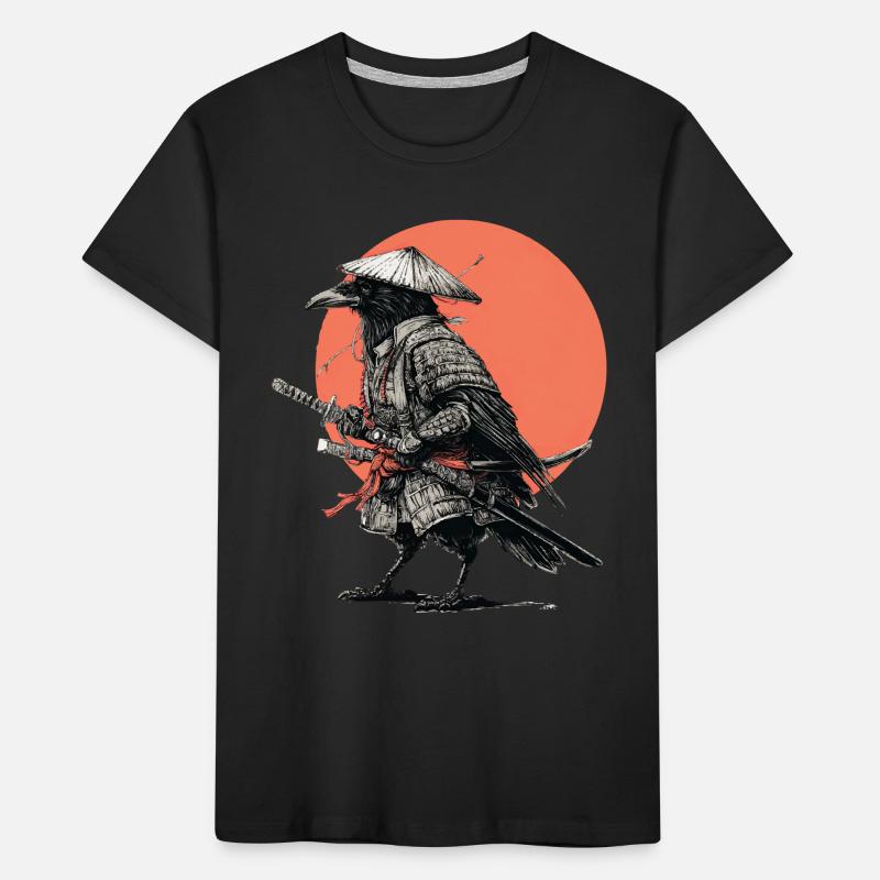 Raven-Samurai-Rüstung Kinder Premium Bio T-Shirt