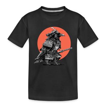 Corbeau Samouraï en armure - T-shirt bio Premium Enfant - noir - Devant