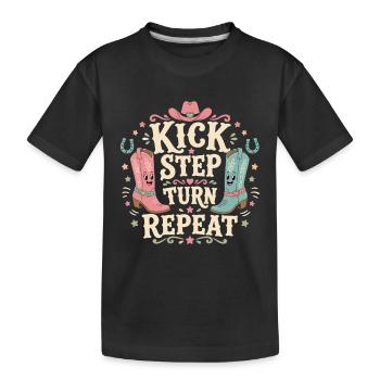 Kick Step Turn Repeat - Kids' Premium Organic T-Shirt - black - Front