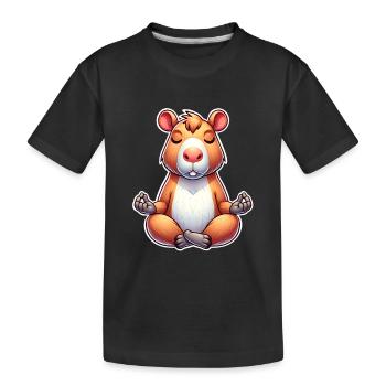 Capybara Yoga Meditation - Kids' Premium Organic T-Shirt - black - Front