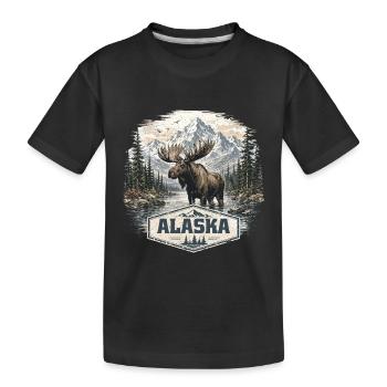 L’orignal d’Alaska Adore l’Alaska - T-shirt bio Premium Enfant - noir - Devant
